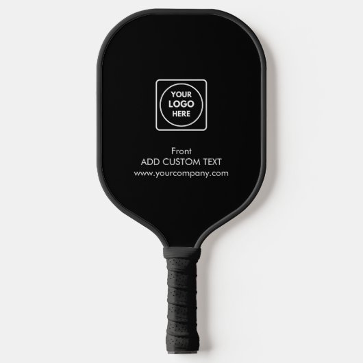 Einfaches schwarzes benutzerdefiniertes Logo-Text- Pickleball Schläger (Vorderseite)