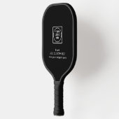 Einfaches schwarzes benutzerdefiniertes Logo-Text- Pickleball Schläger (Links)
