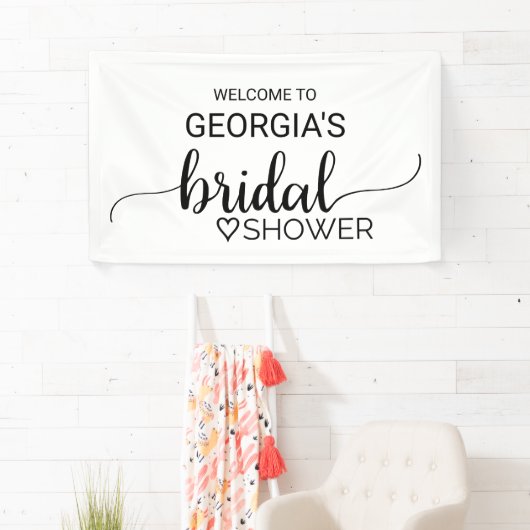 Einfaches Schwarzes Brautparty Banner (Insitu)