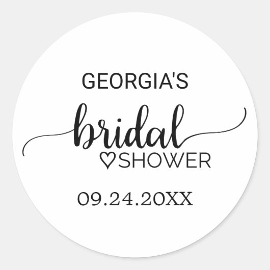 Einfaches Schwarzes Brautparty Runder Aufkleber (Vorderseite)