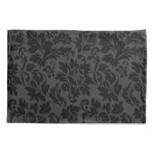 Einfaches schwarzes Damaskusmuster Kissenbezug (Rückseite)