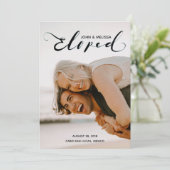 Einfaches Schwarzes Eloped persönliche Einladung (Stehend Vorderseite)