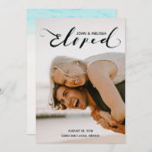 Einfaches Schwarzes Eloped persönliche Einladung (Vorne/Hinten)