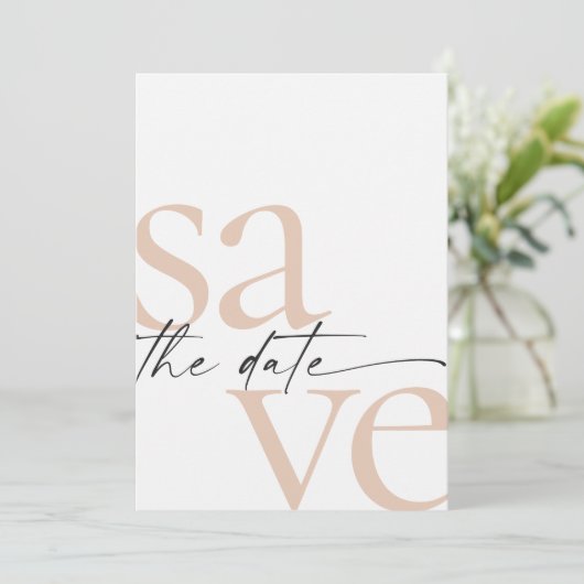Einfaches Schwarzes Foto Save the Date (Stehend Vorderseite)