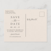 Einfaches Schwarzes Foto Save the Date Hochzeit Ankündigungspostkarte (Rückseite)