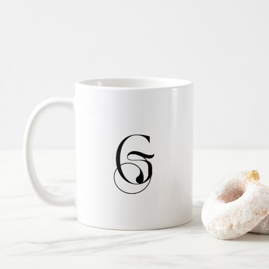 Einfaches schwarzes G-Symbol Kaffeetasse (Mit Donut)