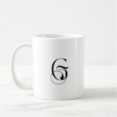 Einfaches schwarzes G-Symbol Kaffeetasse (Links)