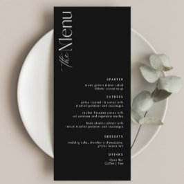 Einfaches Schwarzes Geld für Hochzeit Menükarte