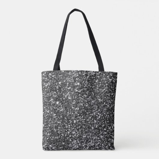 Einfaches Schwarzes Glitzer Tasche (Rückseite)