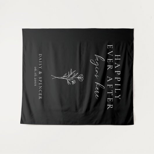 Einfaches Schwarzes Glück je nach Beginn hier Hoch Wandteppich (Vorderseite (Horizontal))