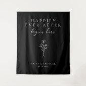 Einfaches Schwarzes Glück je nach Beginn hier Hoch Wandteppich (Vorderseite)