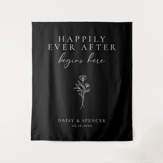 Einfaches Schwarzes Glück je nach Beginn hier Hoch Wandteppich (Vorderseite)