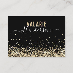 Einfaches Schwarzes Gold-Script Visitenkarte