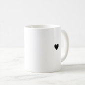 Einfaches Schwarzes Herz Moderne Liebe Kaffeetasse (VorderseiteRechts)