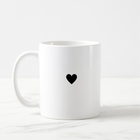 Einfaches Schwarzes Herz Moderne Liebe Kaffeetasse (Links)