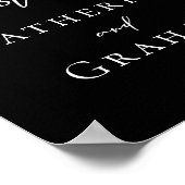 Einfaches Schwarzes Hochzeitszeichen Unser Gästebu Poster (Ecke)