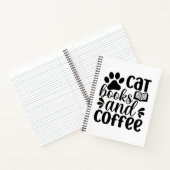 Einfaches schwarzes "Katzen Bücher und Kaffee" Lie (Innenseite)