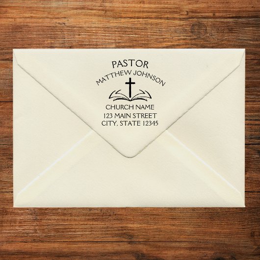 Einfaches Schwarzes Kreuz OFFENE, MUTTERBARE Pfarr Permastempel