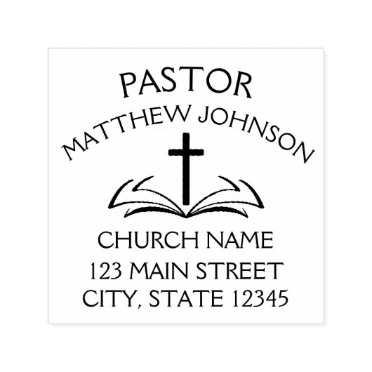 Einfaches Schwarzes Kreuz OFFENE, MUTTERBARE Pfarr Permastempel (Design)