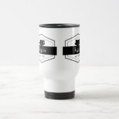 Einfaches Schwarzes Label Reisebecher (Mittel)