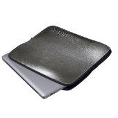 Einfaches schwarzes Leder Laptopschutzhülle (Vorne Knopf)