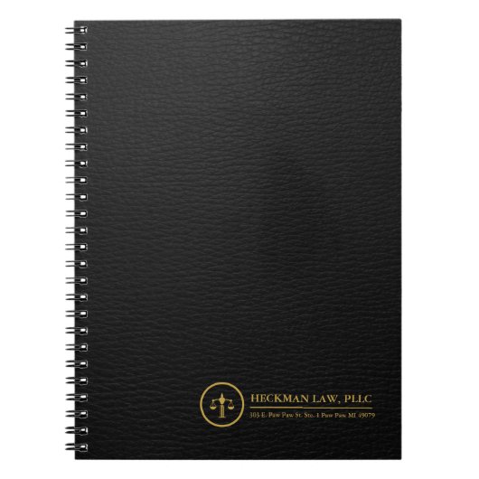 Einfaches Schwarzes Leder Textur-Gerechtigkeit-Log Notizblock (Vorderseite)