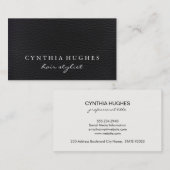 Einfaches schwarzes Leder Visitenkarte (Vorne/Hinten)