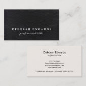 Einfaches schwarzes Leder Visitenkarte (Vorne/Hinten)