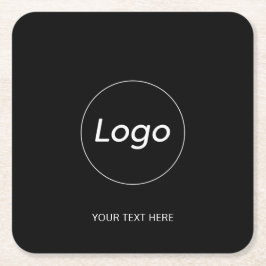 Einfaches Schwarzes Logo Rechteckiger Pappuntersetzer