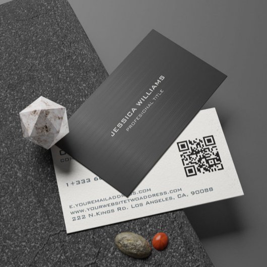 Einfaches schwarzes Metall-Design Visitenkarte