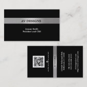 Einfaches Schwarzes mit Siver Visitenkarte (Vorne/Hinten)