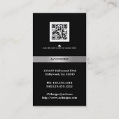 Einfaches Schwarzes mit Siver Visitenkarte (Rückseite)