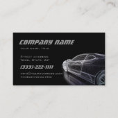 Einfaches schwarzes Modell einer Car Business Card Visitenkarte (Vorderseite)