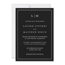 Einfaches schwarzes Monogramm Elegante Hochzeit