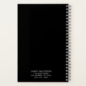 Einfaches Schwarzes Monogramm-Geschäft Notizblock (Rückseite)