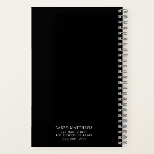 Einfaches Schwarzes Monogramm-Geschäft Notizblock (Rückseite)
