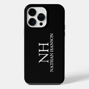 Einfaches schwarzes Monogramm Modern iPhone 14 Pro Max Hülle