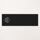 einfaches schwarzes Monogramm stilvoll modern mini Yogamatte (Vorderseite (Horizontal))
