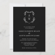 Einfaches schwarzes Monogramm zur Hochzeit