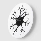 Einfaches Schwarzes Neurondesign Große Wanduhr (Winkel)