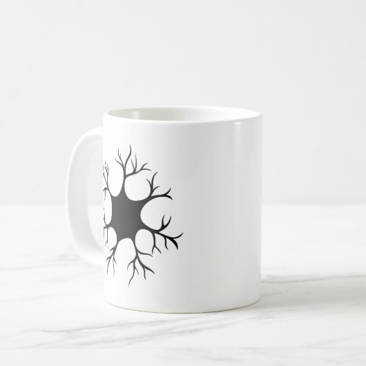 Einfaches Schwarzes Neurondesign Kaffeetasse (Vorderseite Links)