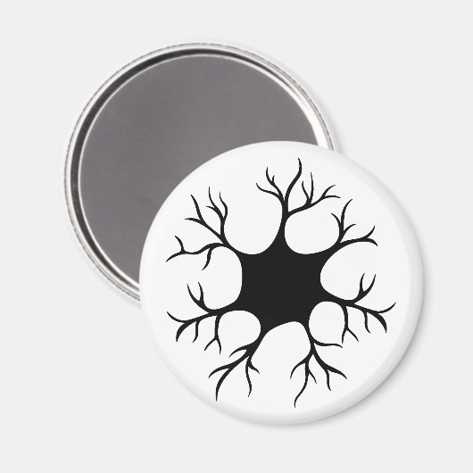 Einfaches Schwarzes Neurondesign Magnet (Vorderseite/Rückseite)