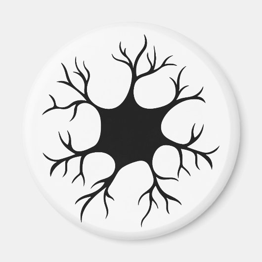 Einfaches Schwarzes Neurondesign Magnet (Vorne)