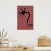 Einfaches Schwarzes Neurondesign Poster (Küche)