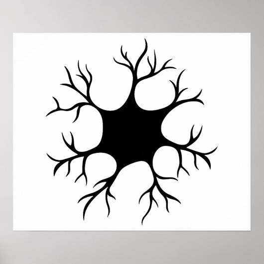 Einfaches Schwarzes Neurondesign Poster (Vorne)