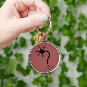 Einfaches Schwarzes Neurondesign Schlüsselanhänger (Hand)