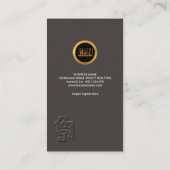 Einfaches Schwarzes prägen Zahl-Leiter-Kämmerer Visitenkarte (Rückseite)