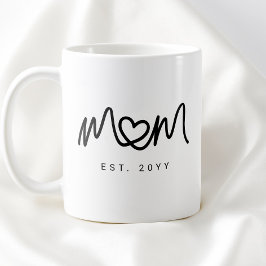 Einfaches schwarzes Schrift-Herz Neue Mom Einricht Kaffeetasse