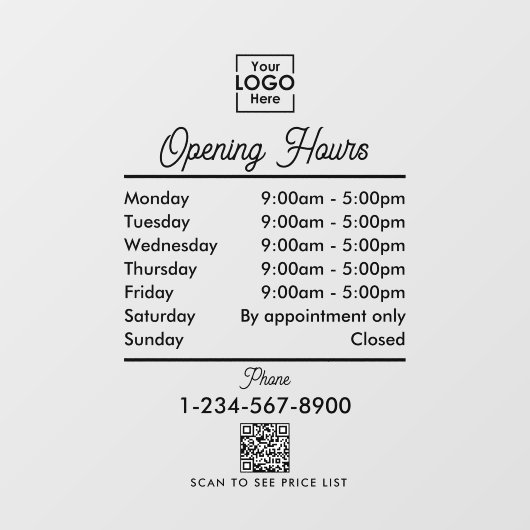 Einfaches Schwarzes Script zur Eröffnung von Gesch Fensteraufkleber (Blatt)