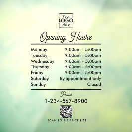 Einfaches Schwarzes Script zur Eröffnung von Gesch Fensteraufkleber